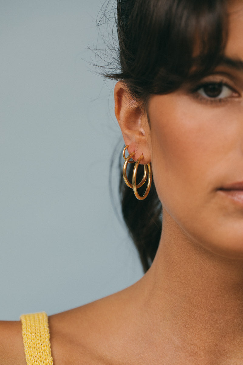 WILDTHINGS - Wild classic earrging gold plated small (25mm) 1 Stk. - WERTE FREUNDE