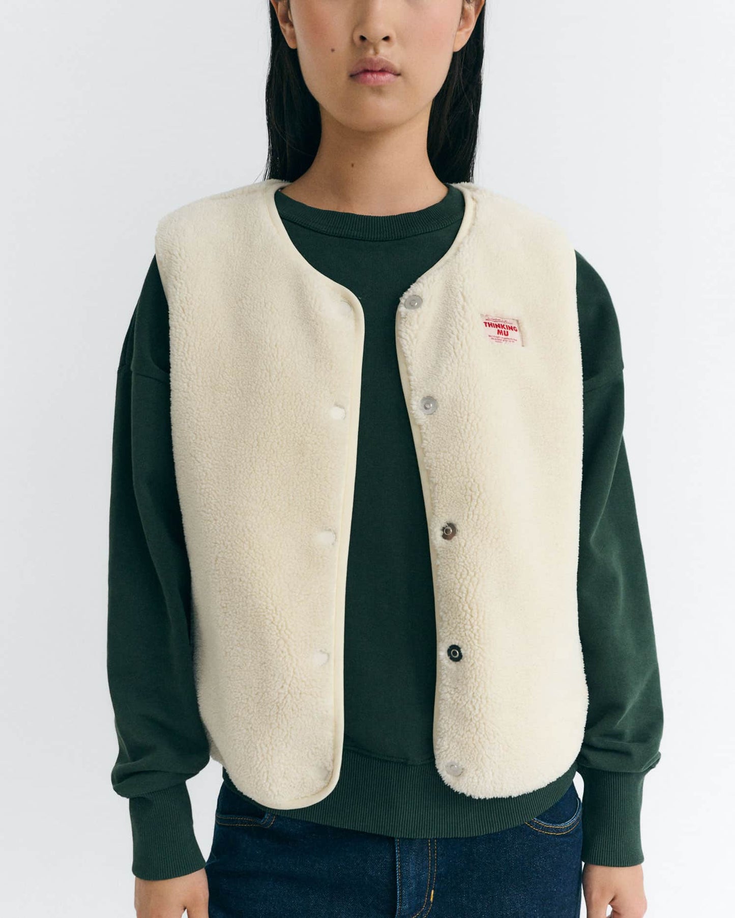 Thinking MU - IVORY JAY VEST ECRU - WERTE FREUNDE