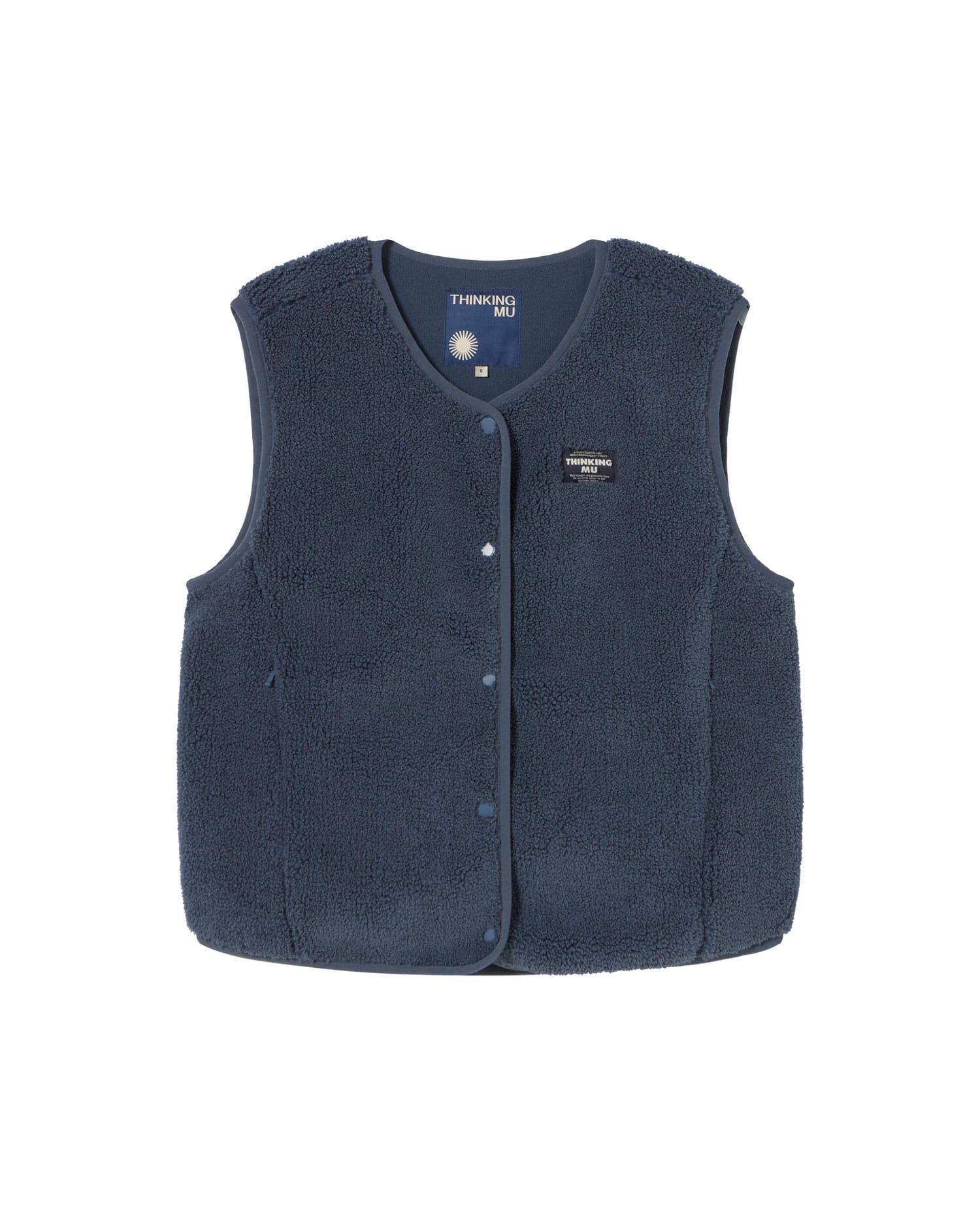 Thinking MU - FUZZ JAY VEST BLUE - WERTE FREUNDE