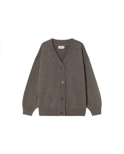 Thinking MU - BLUEBERRY JAZZ KNITTED CARDIGAN GREY