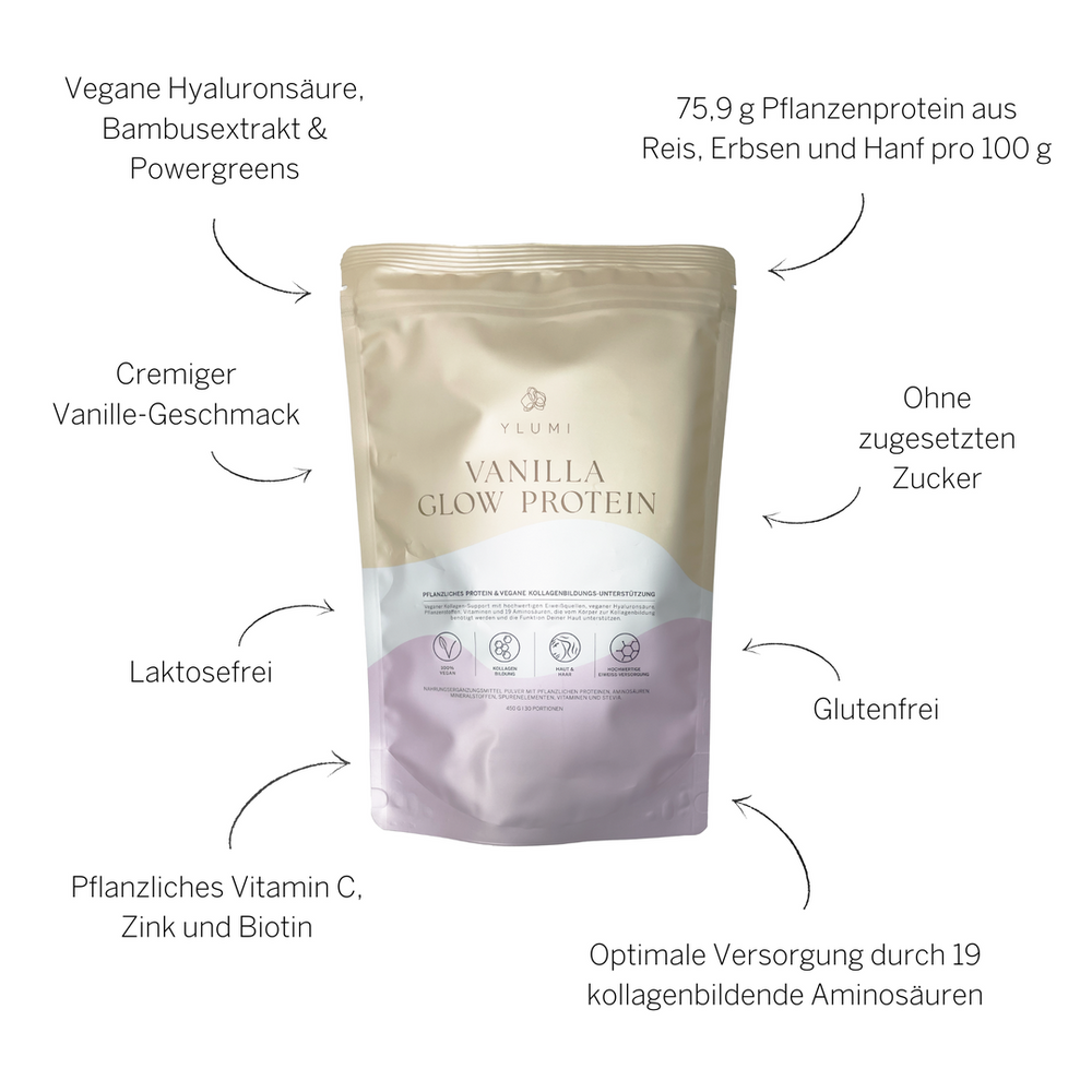 YLUMI - VANILLA GLOW PROTEIN PULVER 450g - WERTE FREUNDE