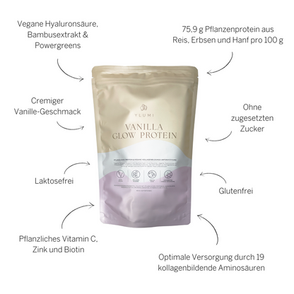 YLUMI - VANILLA GLOW PROTEIN PULVER 450g - WERTE FREUNDE