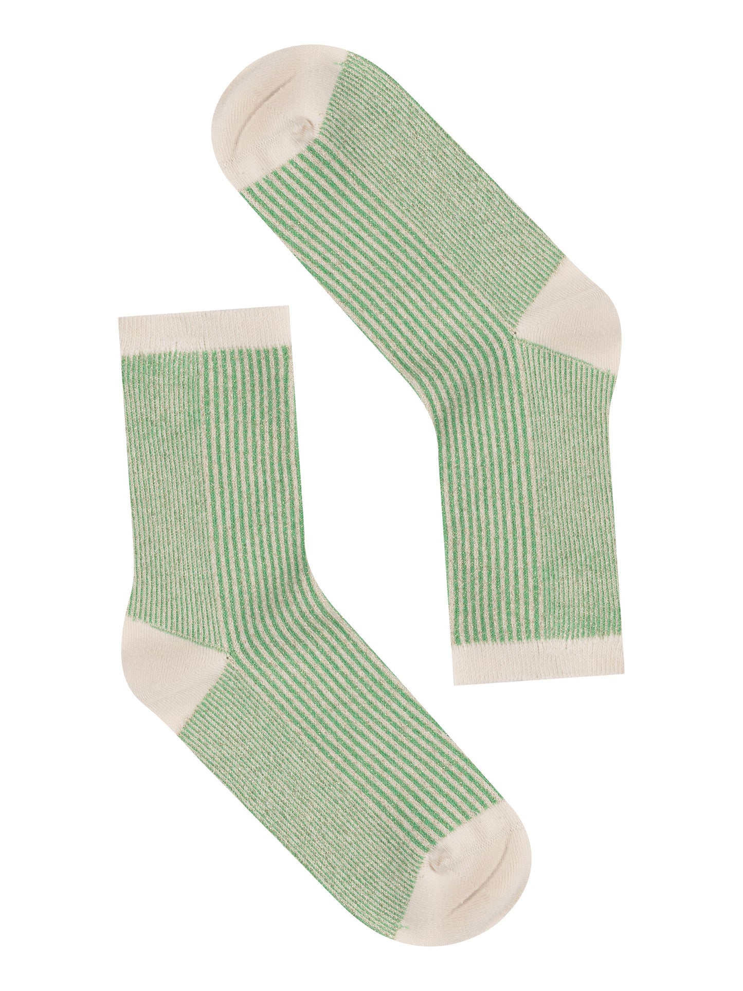 KCA - 2-pack colorblock lurex rib socks Vibrant Green