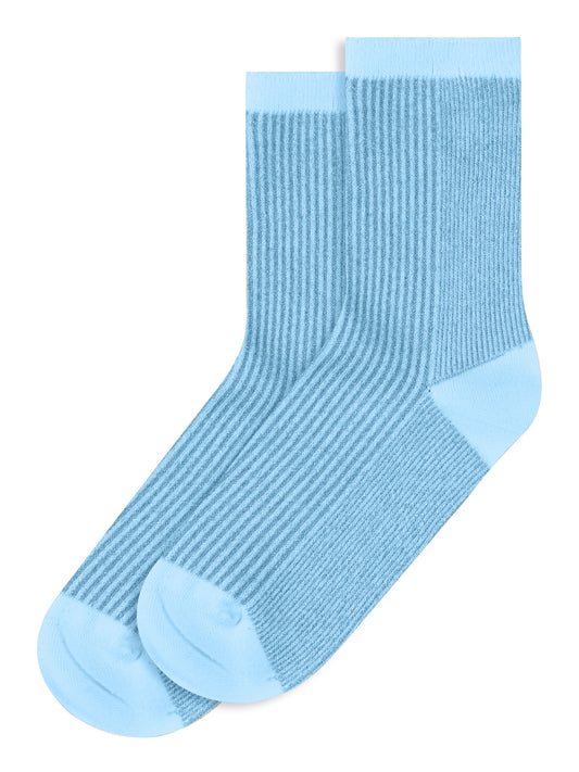KCA - 2-pack colorblock lurex rib socks Airy Blue