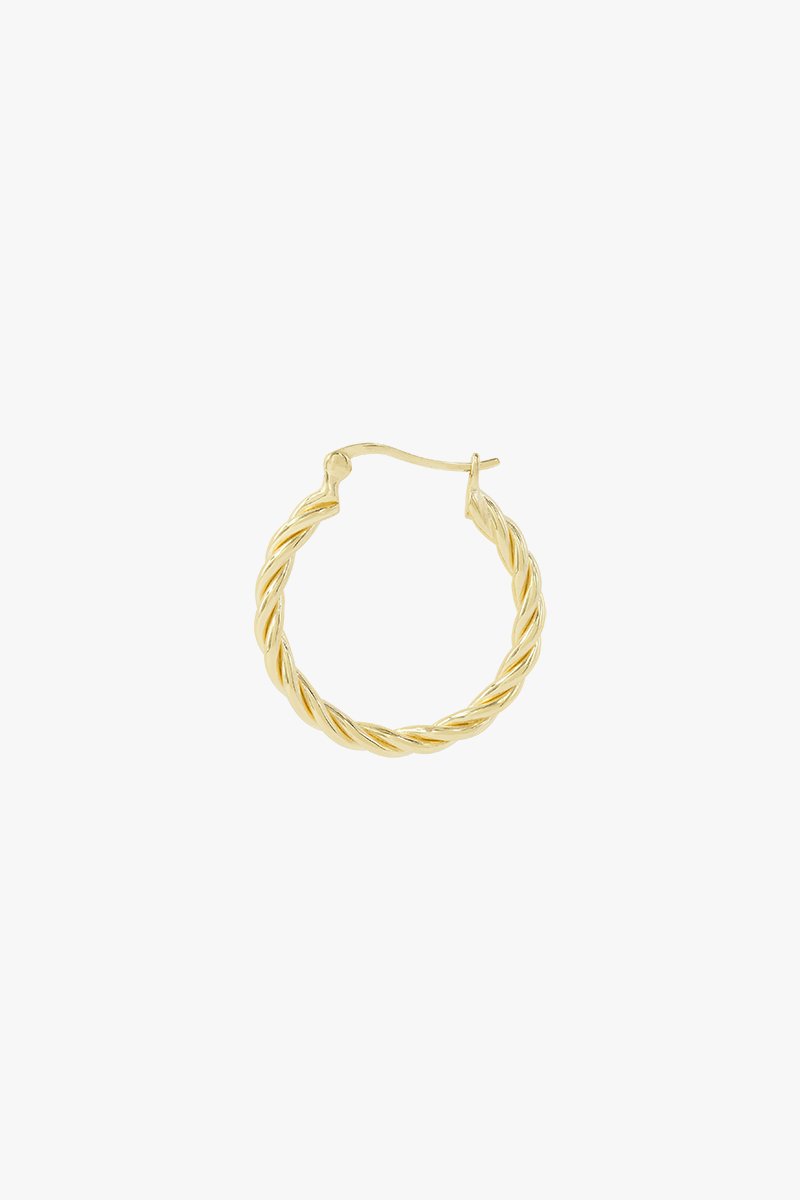 WILDTHINGS - Small twisted hoop earring gold plated 23mm