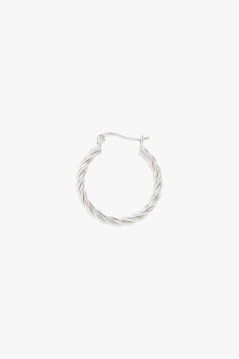 WILDTHINGS - Small twisted hoop earring silver 23mm
