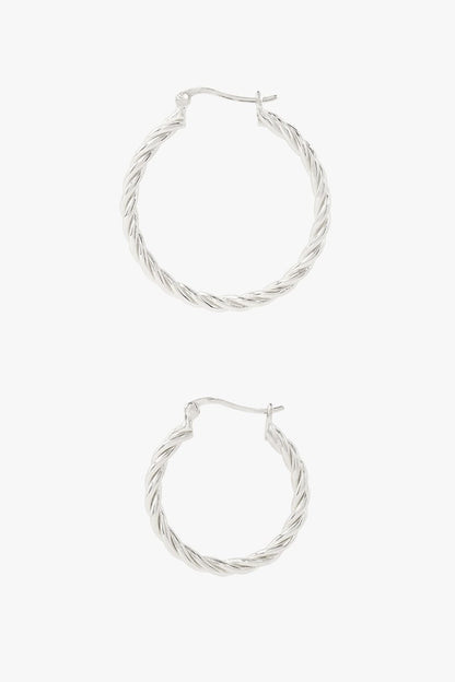 WILDTHINGS - Medium twisted hoop earring silver 30mm