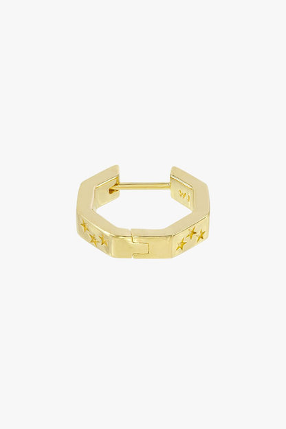 WILDTHINGS - Star hexagon huggie gold plated