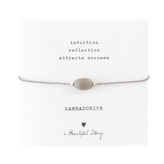 a beautiful story - Gemstone Card Labradorite Silver Armband