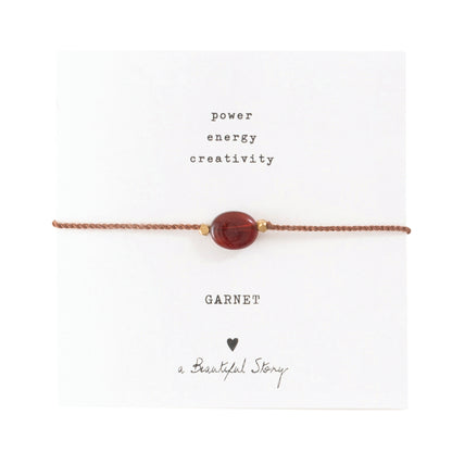 a beautiful story - Gemstone Card Garnet goldfarben Armband