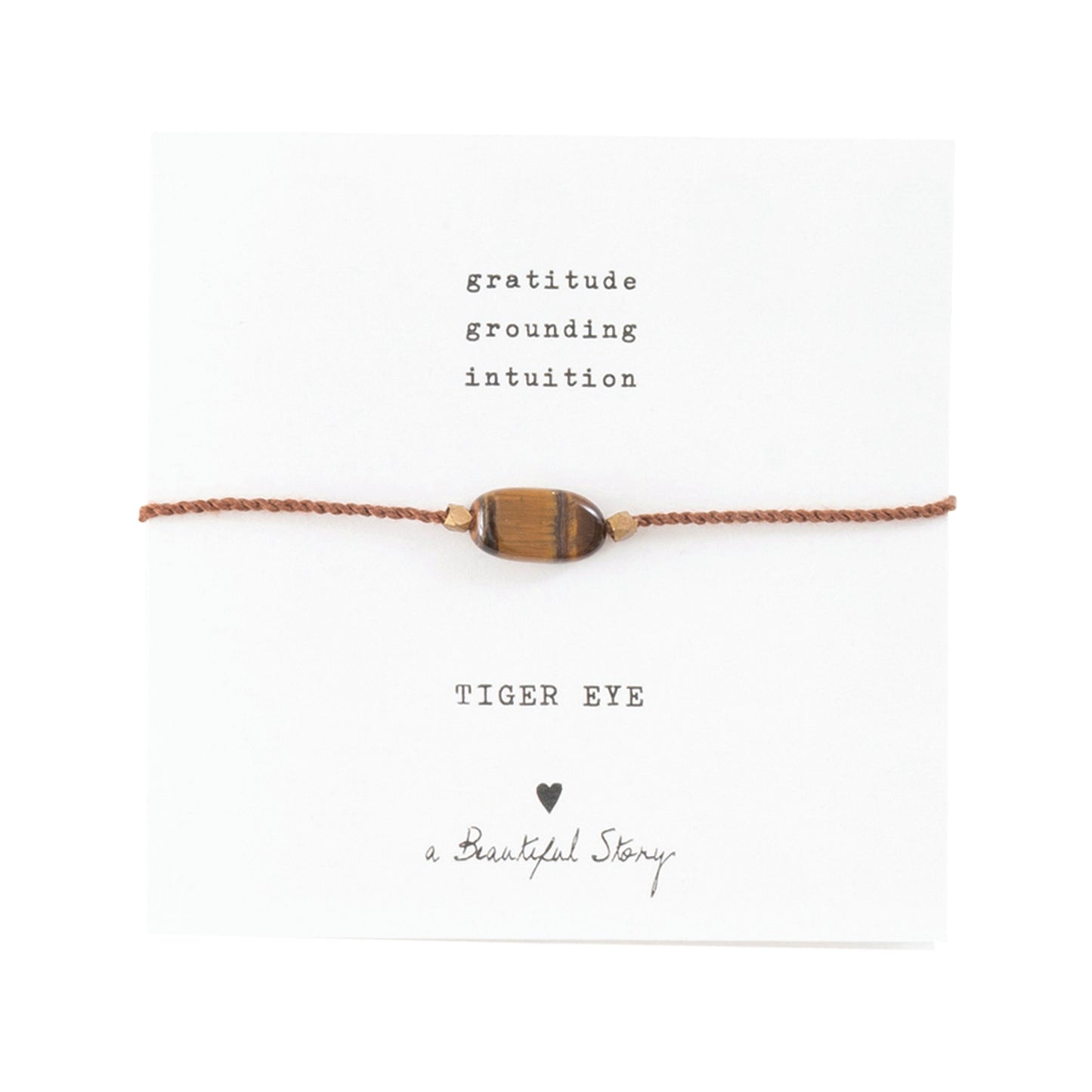 a beautiful story - Gemstone Card Tiger Eye goldfarben Armband