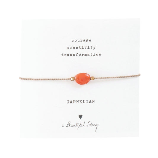 a beautiful story - Gemstone Card Carnelian goldfarben Armband