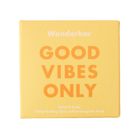 Wonderbar - GOOD VIBES ONLY Healing Clay & Lemongrass Soap 100g