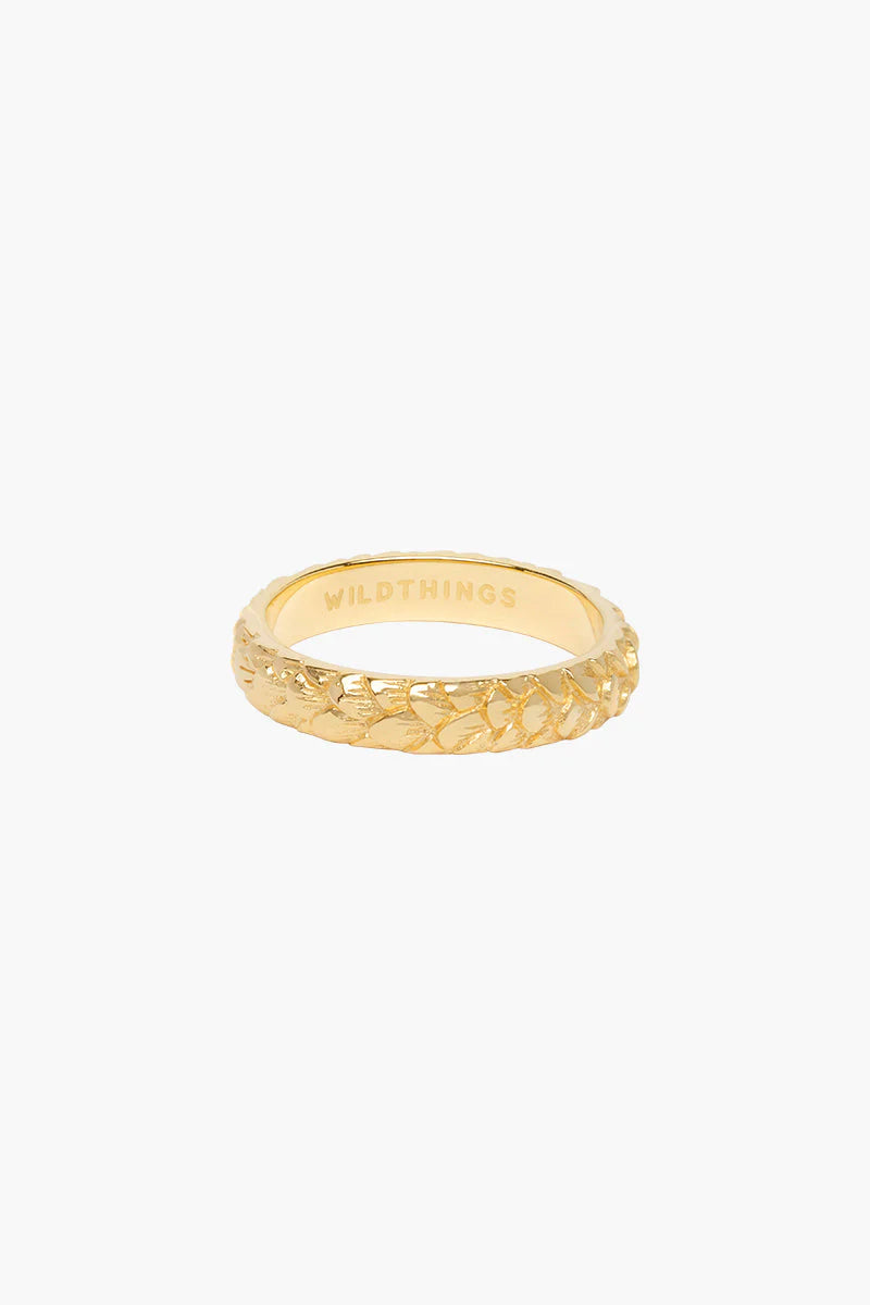 Wildthings - Palm trunk ring gold plated