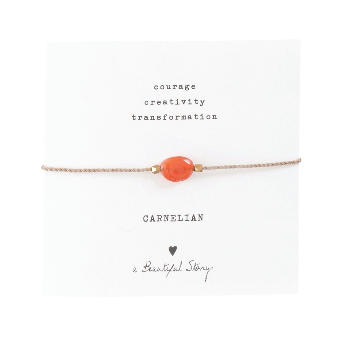 a beautiful story - Gemstone Card Carnelian goldfarben Armband - WERTE FREUNDE