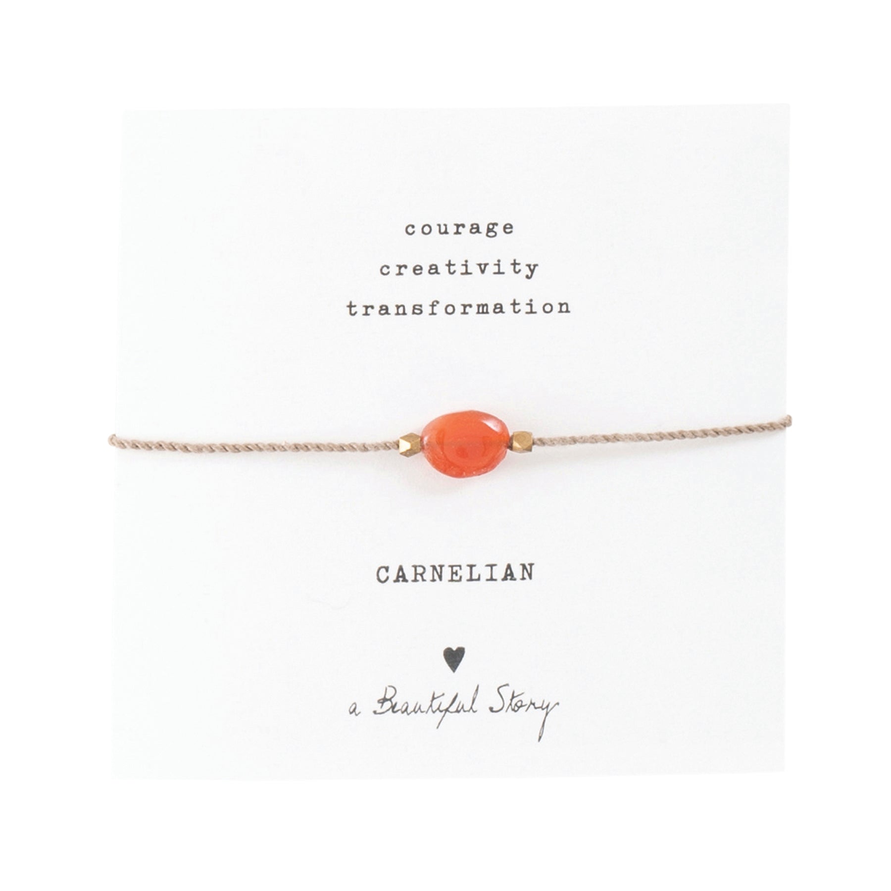 a beautiful story - Gemstone Card Carnelian goldfarben Armband - WERTE FREUNDE