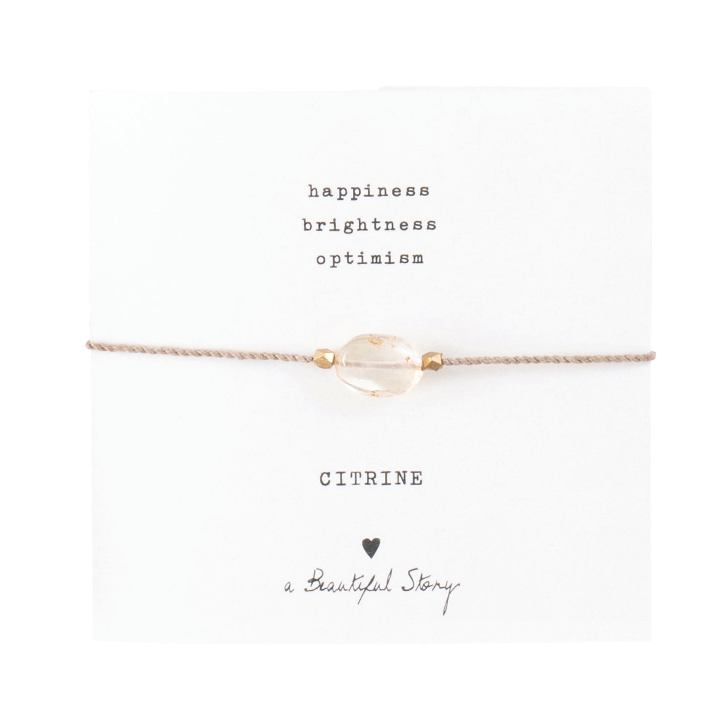 a beautiful story - Gemstone Card Citrine goldfarben Armband - WERTE FREUNDE