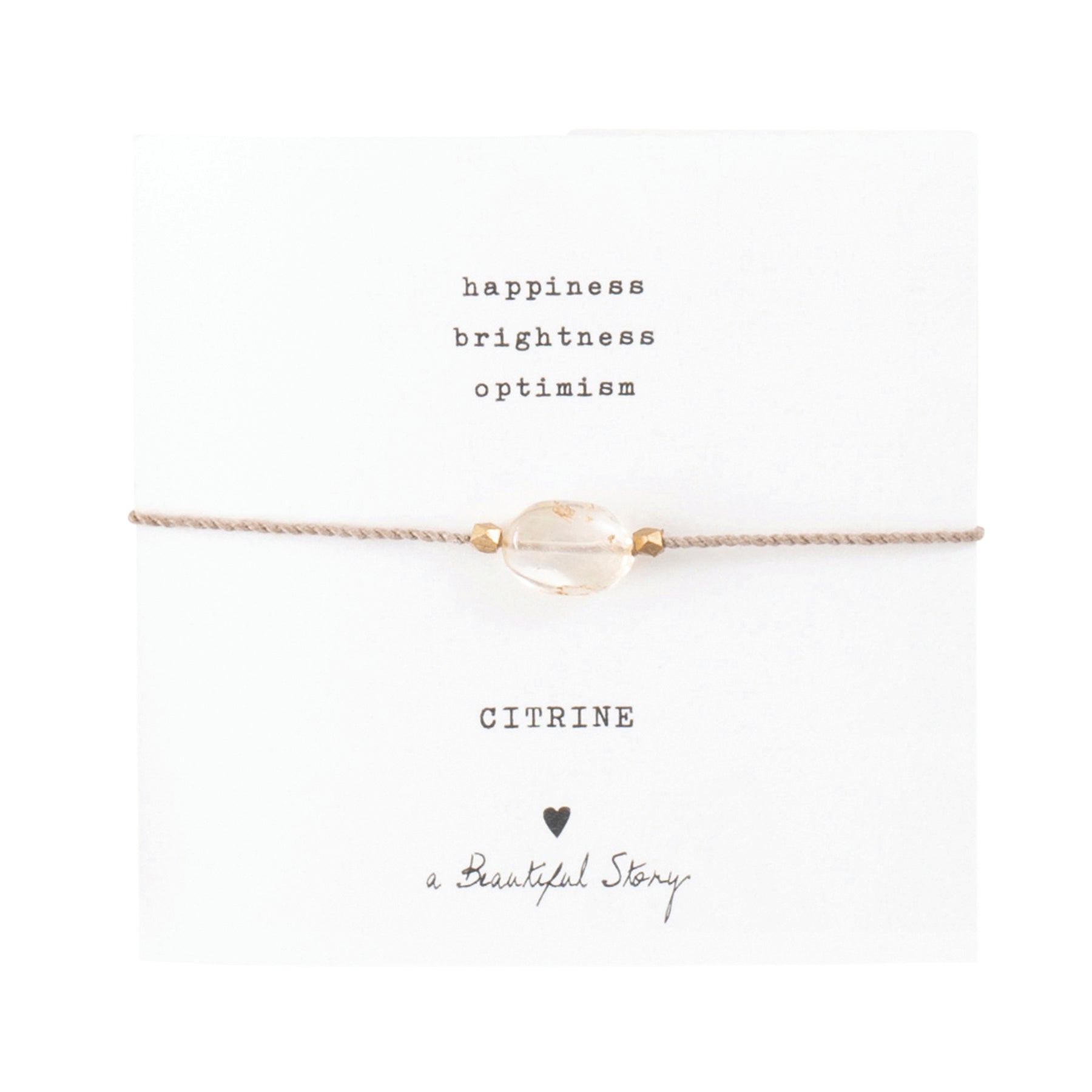 a beautiful story - Gemstone Card Citrine goldfarben Armband - WERTE FREUNDE