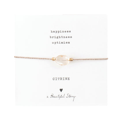 a beautiful story - Gemstone Card Citrine goldfarben Armband - WERTE FREUNDE