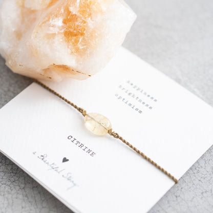 a beautiful story - Gemstone Card Citrine goldfarben Armband - WERTE FREUNDE