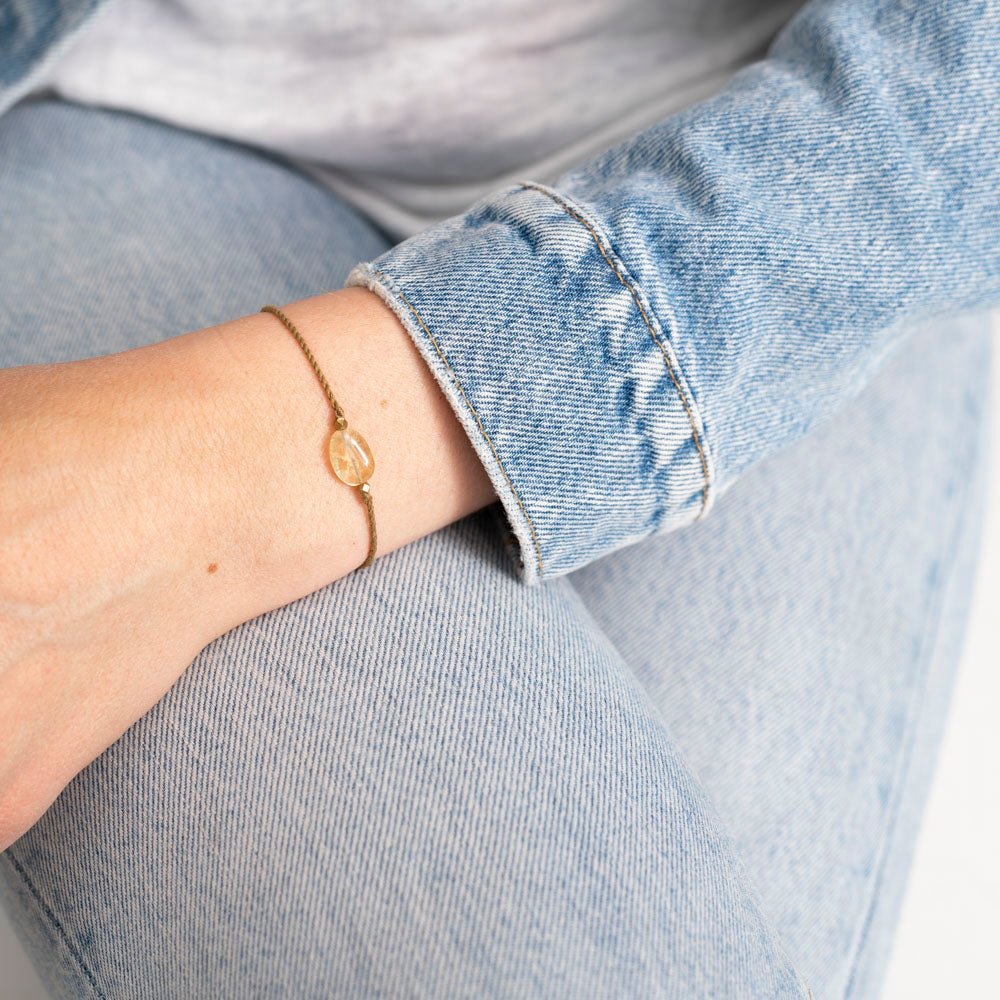 a beautiful story - Gemstone Card Citrine goldfarben Armband - WERTE FREUNDE