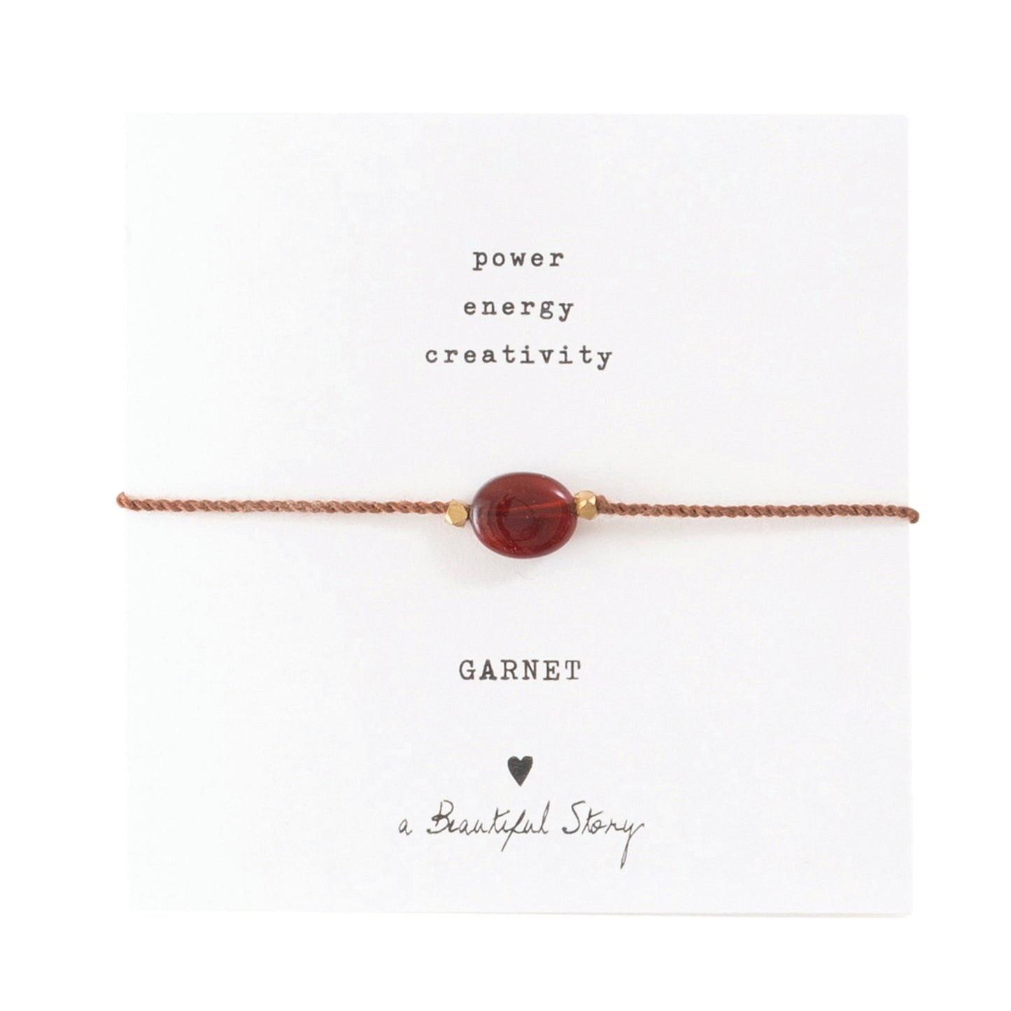 a beautiful story - Gemstone Card Garnet goldfarben Armband - WERTE FREUNDE