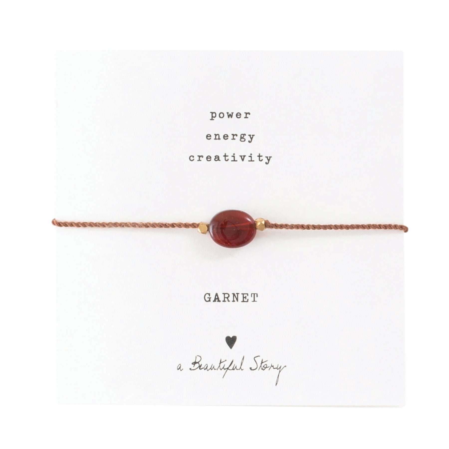 a beautiful story - Gemstone Card Garnet goldfarben Armband - WERTE FREUNDE
