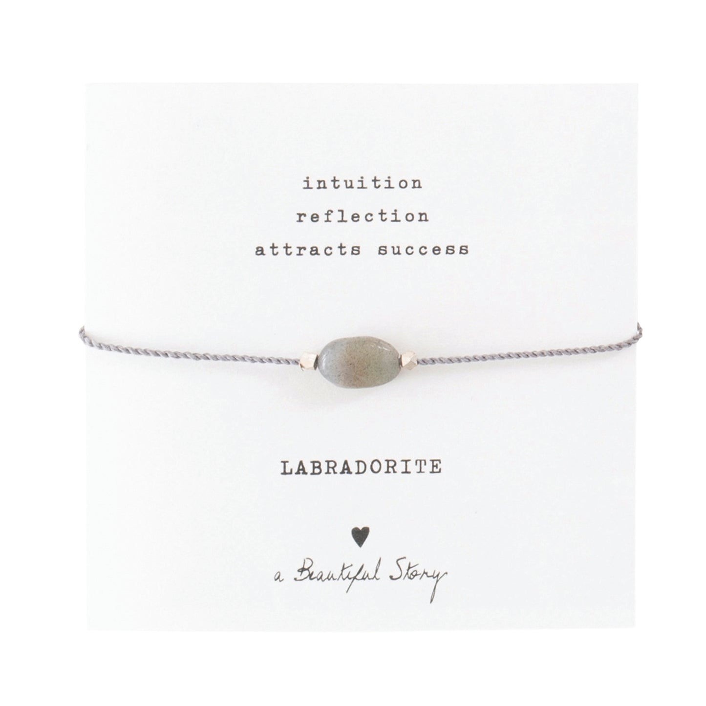 a beautiful story - Gemstone Card Labradorite Silver Armband - WERTE FREUNDE