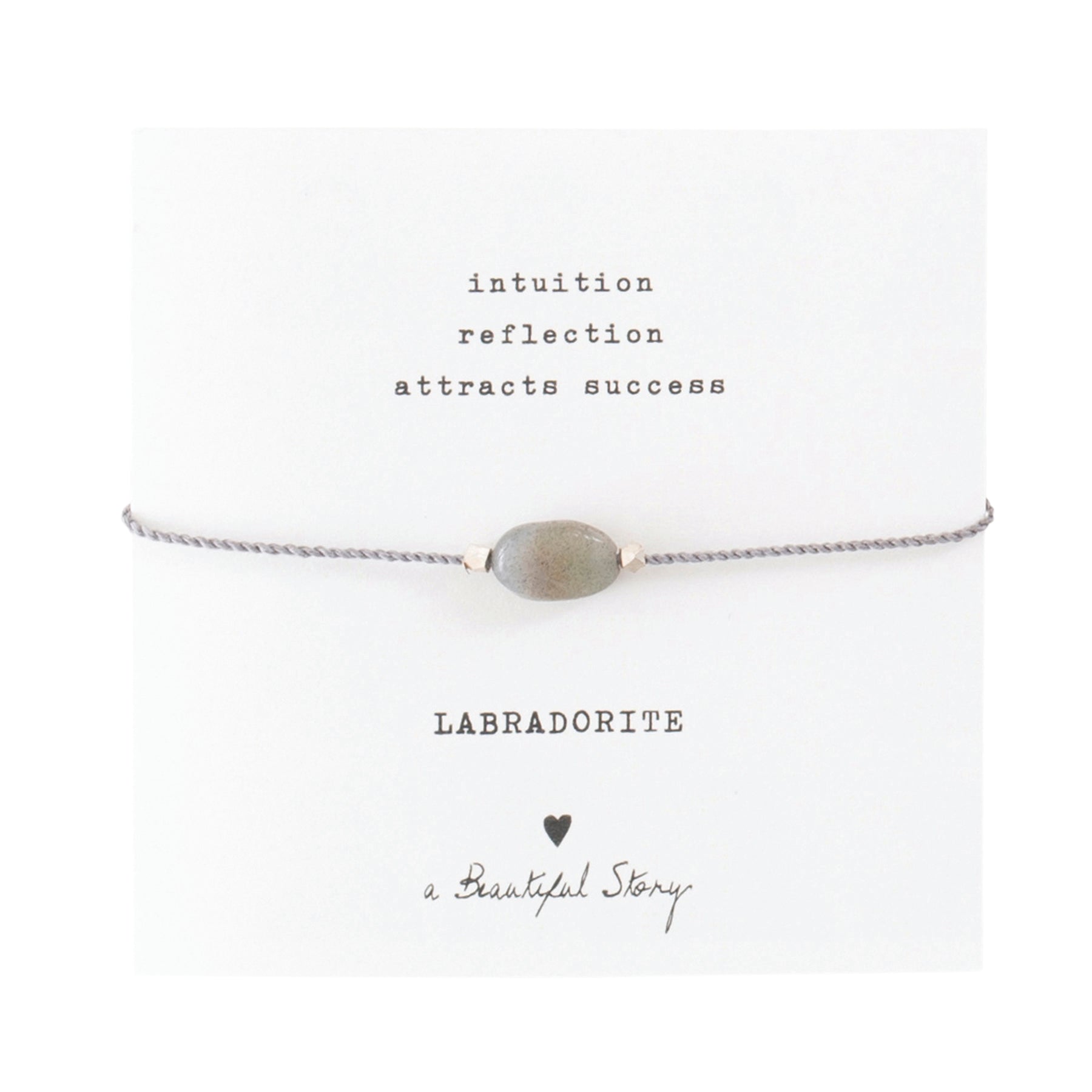 a beautiful story - Gemstone Card Labradorite Silver Armband - WERTE FREUNDE