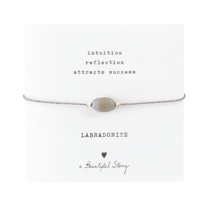 a beautiful story - Gemstone Card Labradorite Silver Armband - WERTE FREUNDE