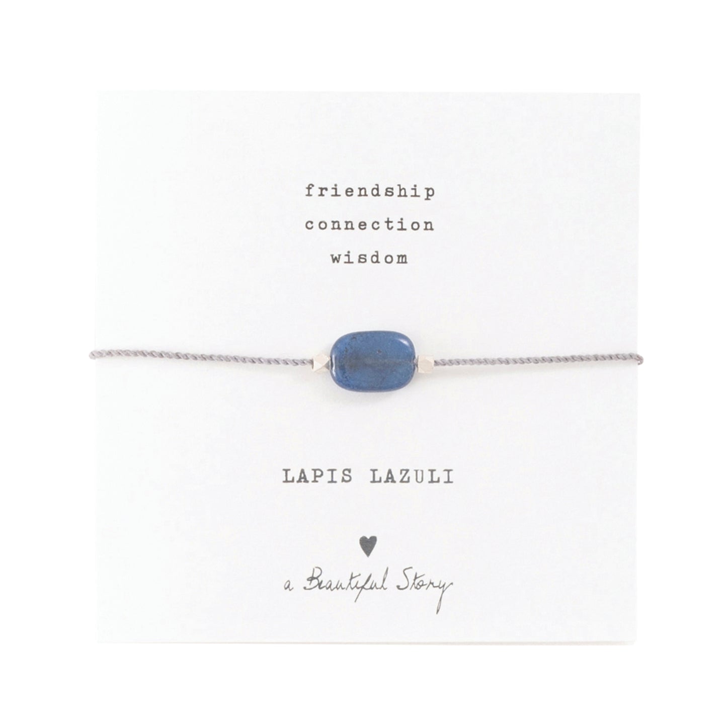 a beautiful story - Gemstone Card Lapis Lazuli Silver Armband - WERTE FREUNDE