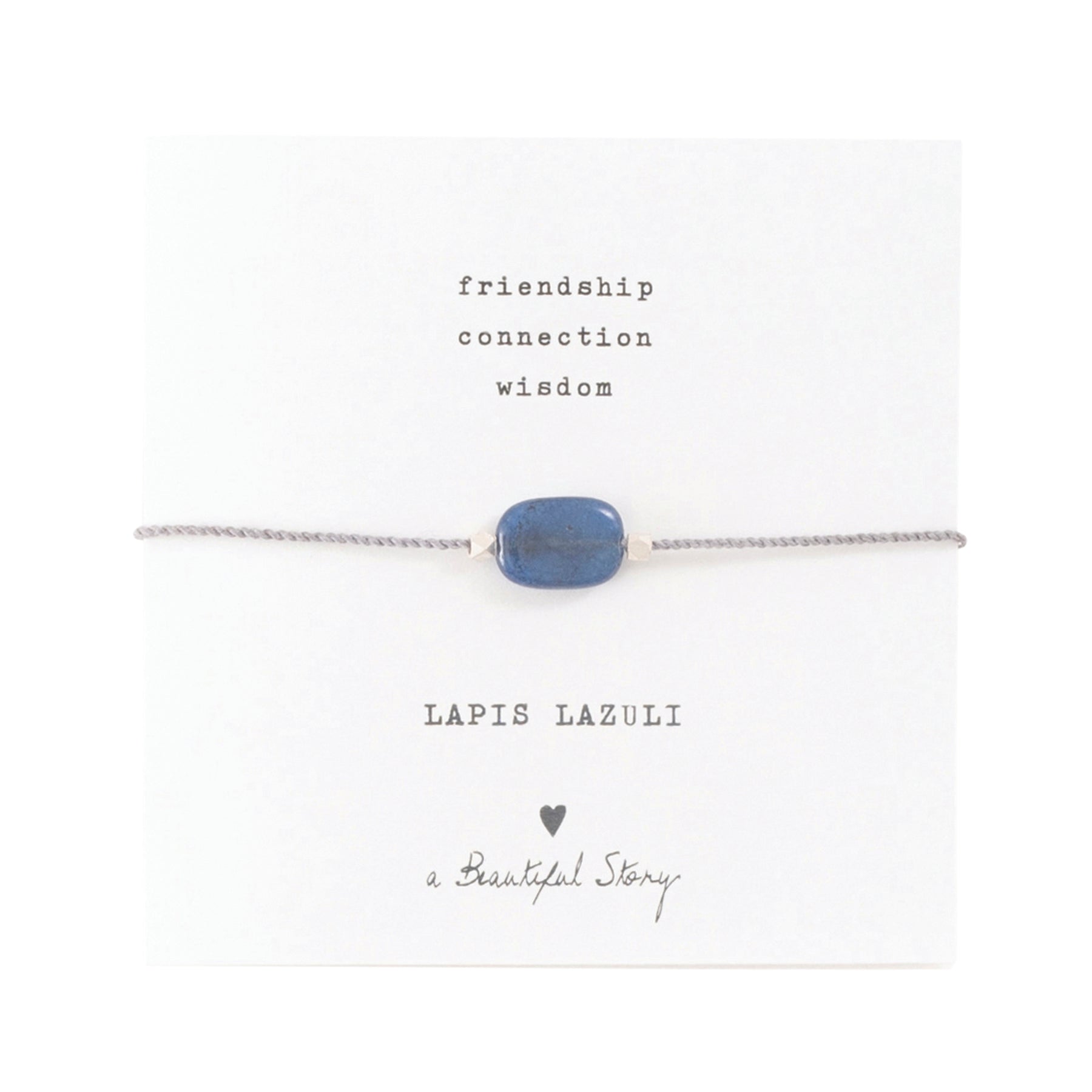 a beautiful story - Gemstone Card Lapis Lazuli Silver Armband - WERTE FREUNDE