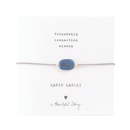 a beautiful story - Gemstone Card Lapis Lazuli Silver Armband - WERTE FREUNDE