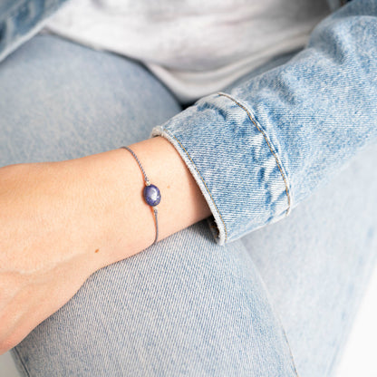 a beautiful story - Gemstone Card Lapis Lazuli Silver Armband - WERTE FREUNDE