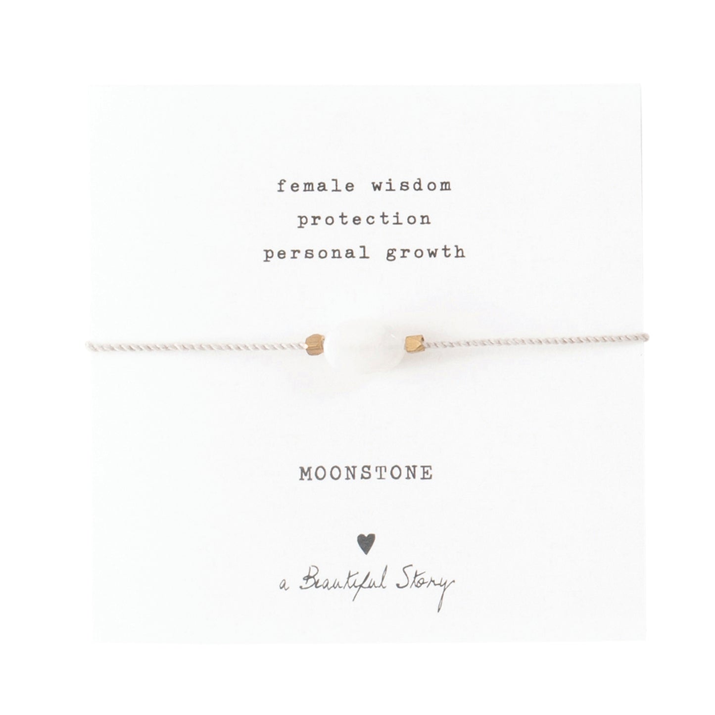 a beautiful story - Gemstone Card Moonstone goldfarben Armband - WERTE FREUNDE