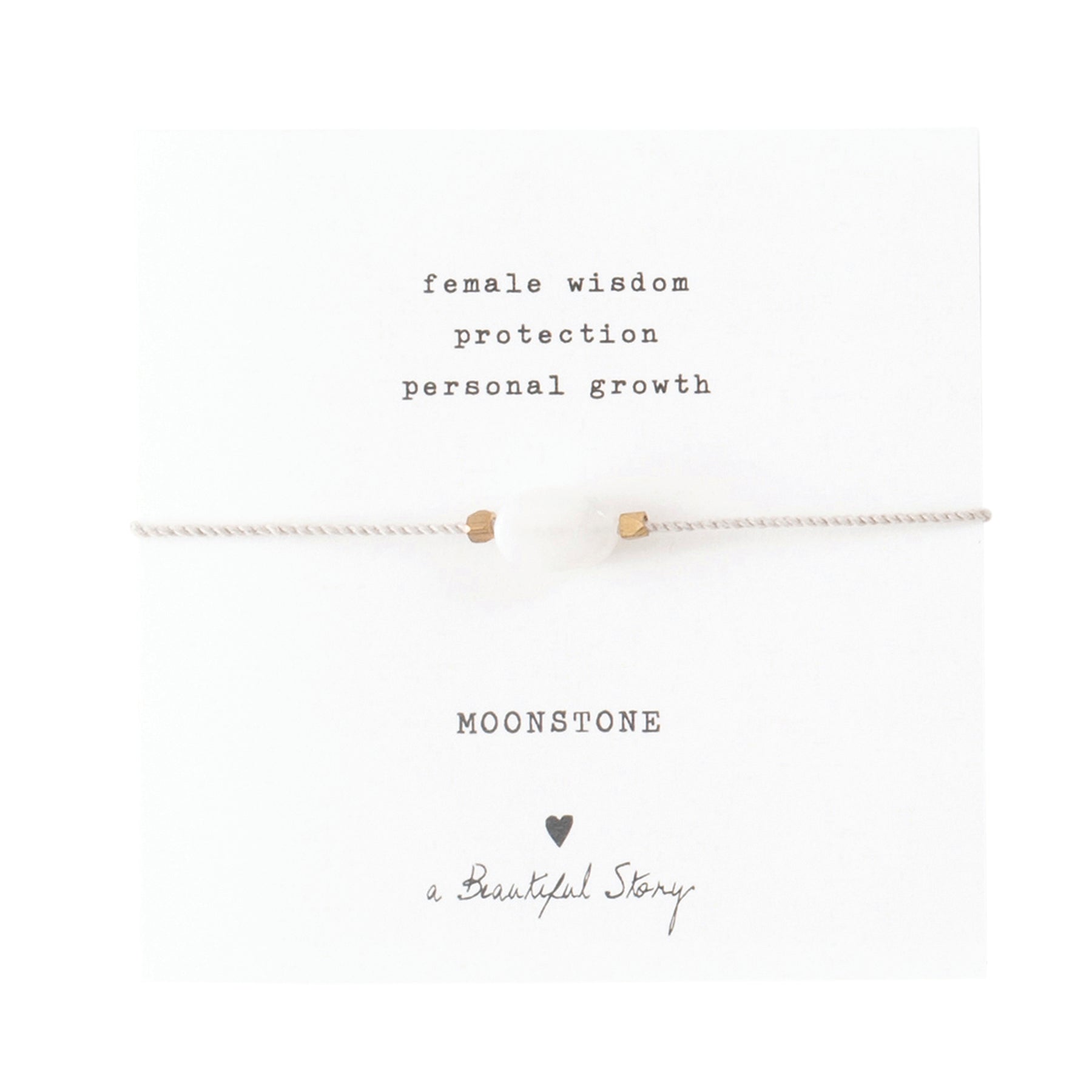 a beautiful story - Gemstone Card Moonstone goldfarben Armband - WERTE FREUNDE