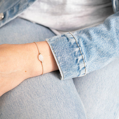 a beautiful story - Gemstone Card Moonstone goldfarben Armband - WERTE FREUNDE