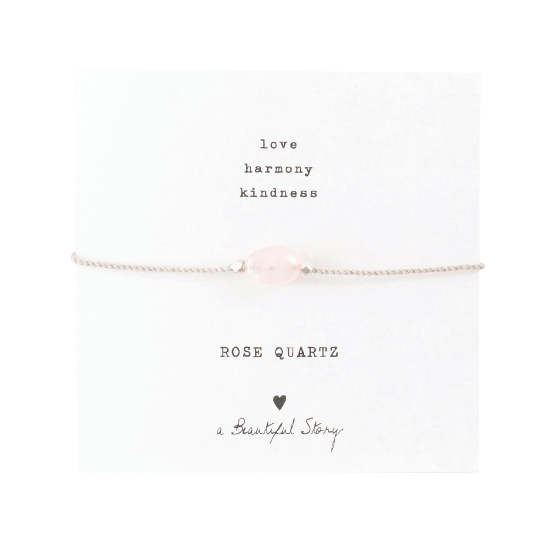 a beautiful story - Gemstone Card Rose Quartz silberfarben Armband - WERTE FREUNDE