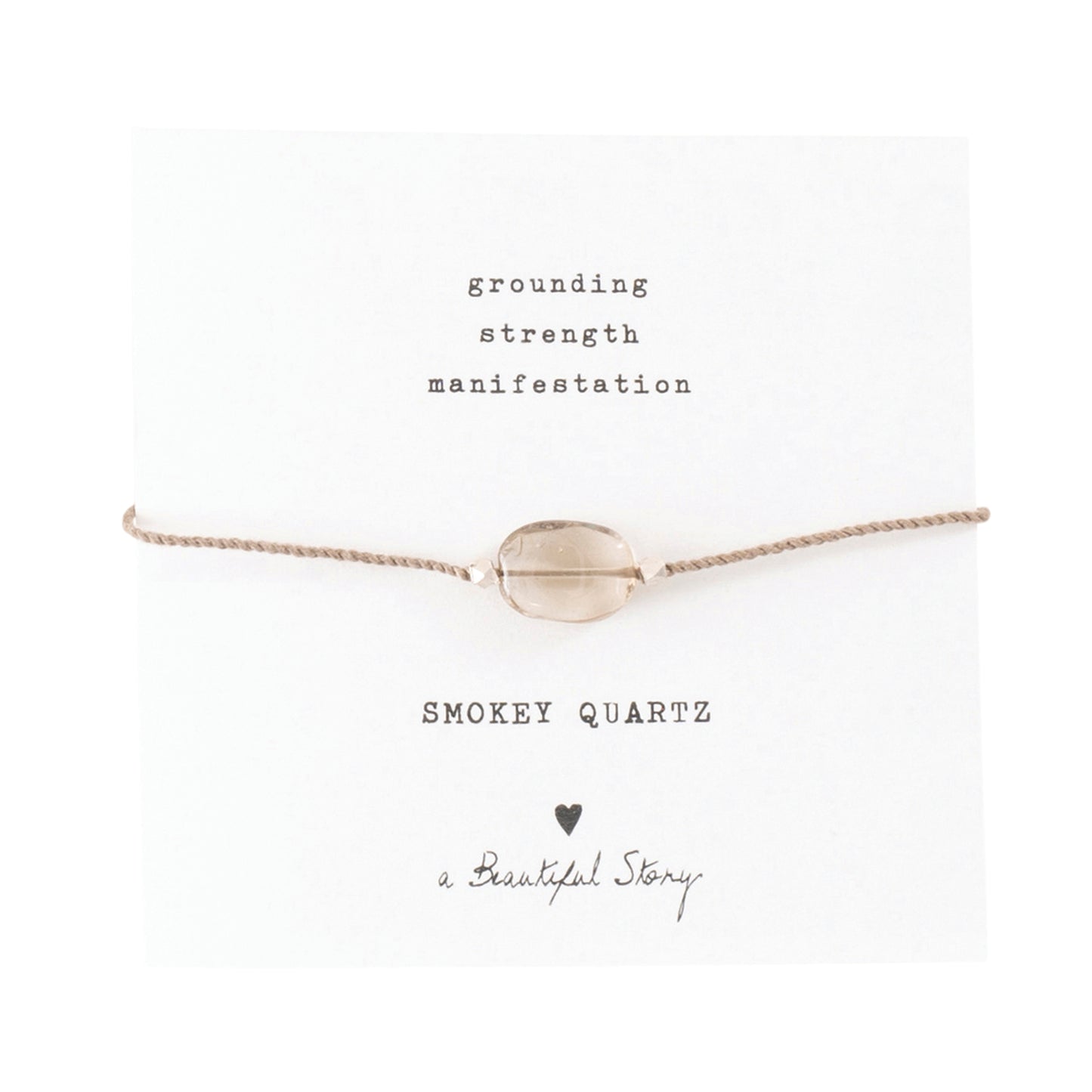 a beautiful story - Gemstone Card Smokey Quartz silberfarben Armband - WERTE FREUNDE