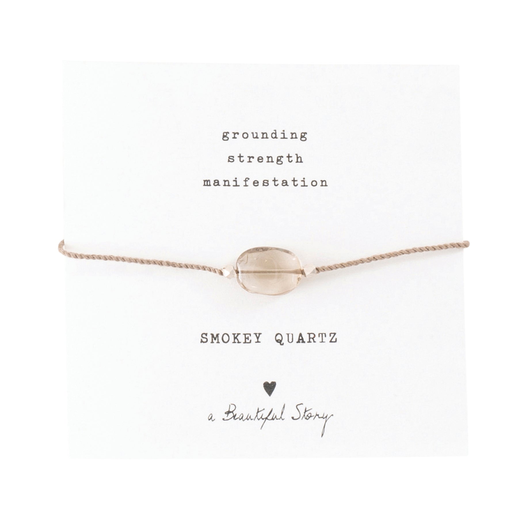 a beautiful story - Gemstone Card Smokey Quartz silberfarben Armband - WERTE FREUNDE