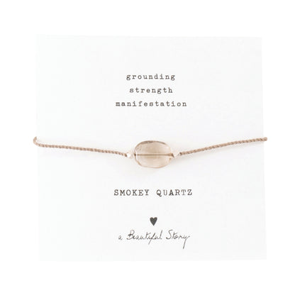 a beautiful story - Gemstone Card Smokey Quartz silberfarben Armband - WERTE FREUNDE