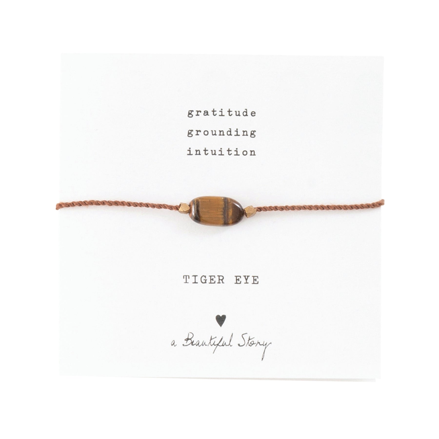 a beautiful story - Gemstone Card Tiger Eye goldfarben Armband - WERTE FREUNDE