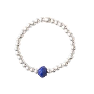 a beautiful story - Sparkle Lapis Lazuli Silver Ring M/L