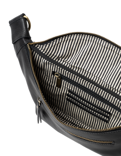 O MY BAG - DREW BUM BAG Soft Grain Black