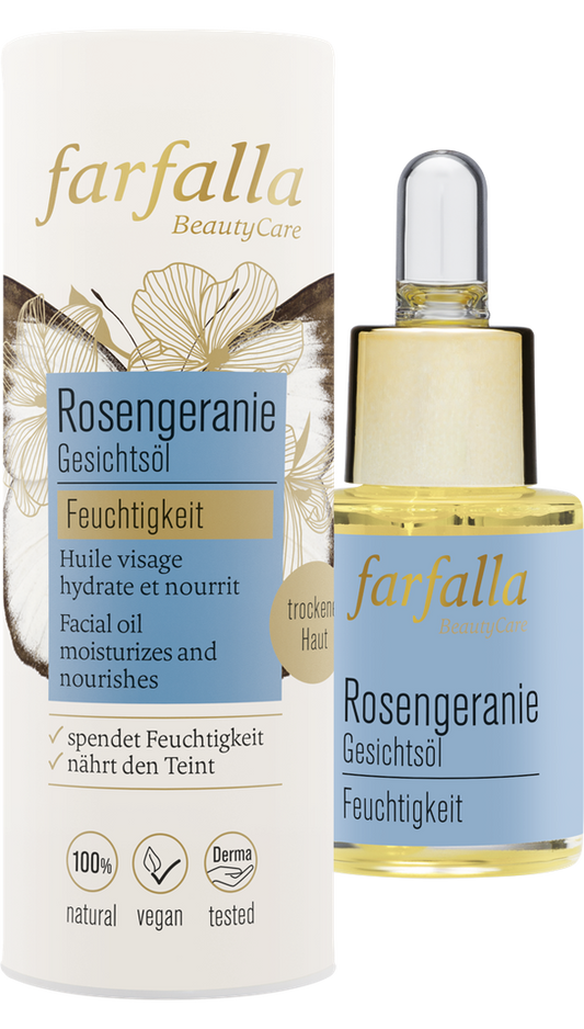 farfalla - Rosengeranie Gesichtsöl 15 ml - WERTE FREUNDE
