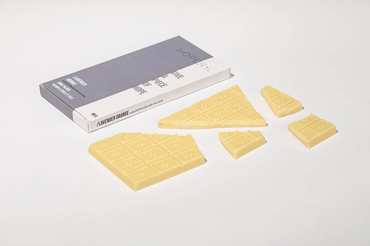 HOPERY - Natural & Friendly Bath Chocolate Lavender Orange 80 g - WERTE FREUNDE