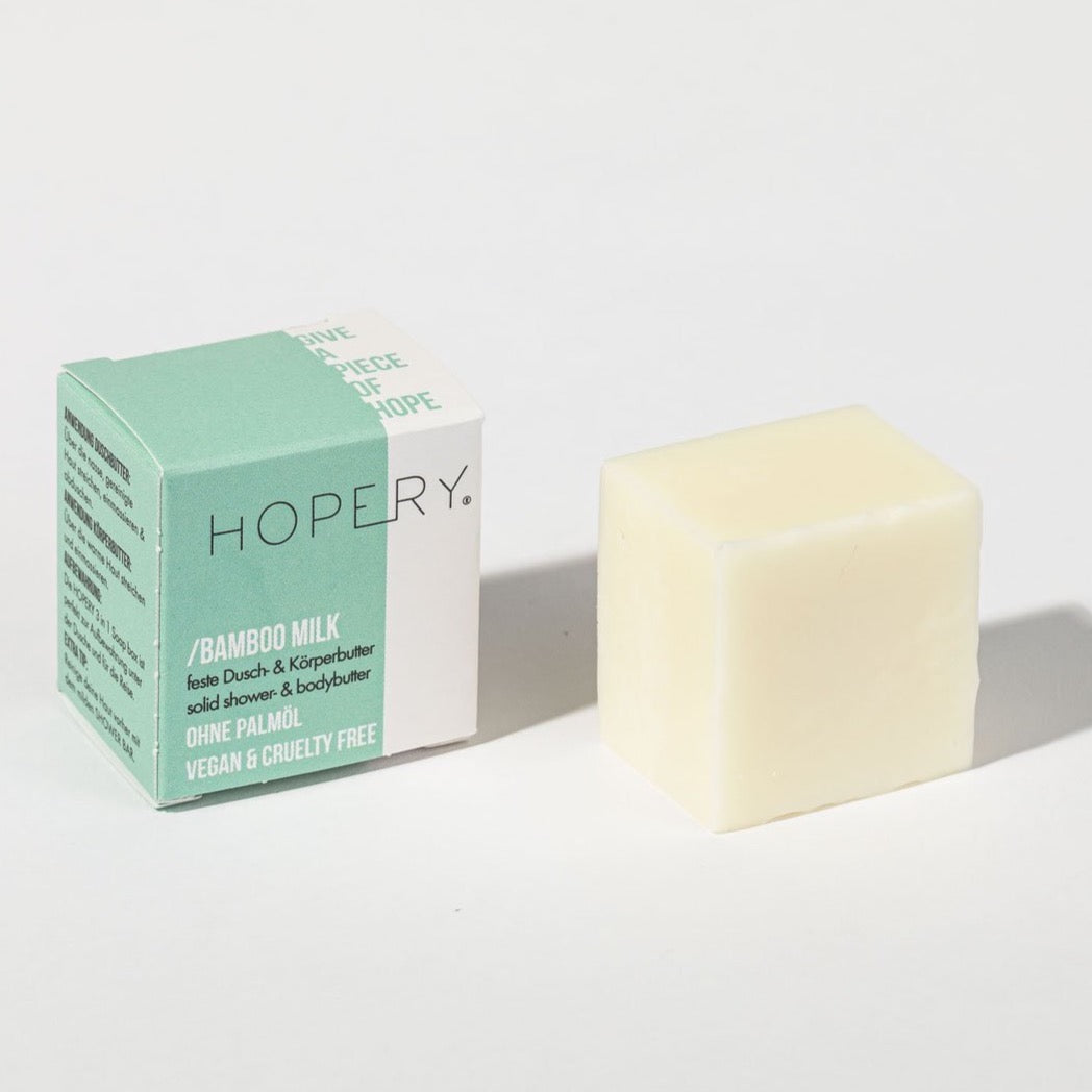 HOPERY - Feste Dusch- & Körperbutter Bamboo Milk 40g - WERTE FREUNDE