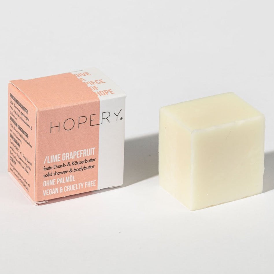 HOPERY - Feste Dusch- & Körperbutter Lime Grapefruit 40g - WERTE FREUNDE