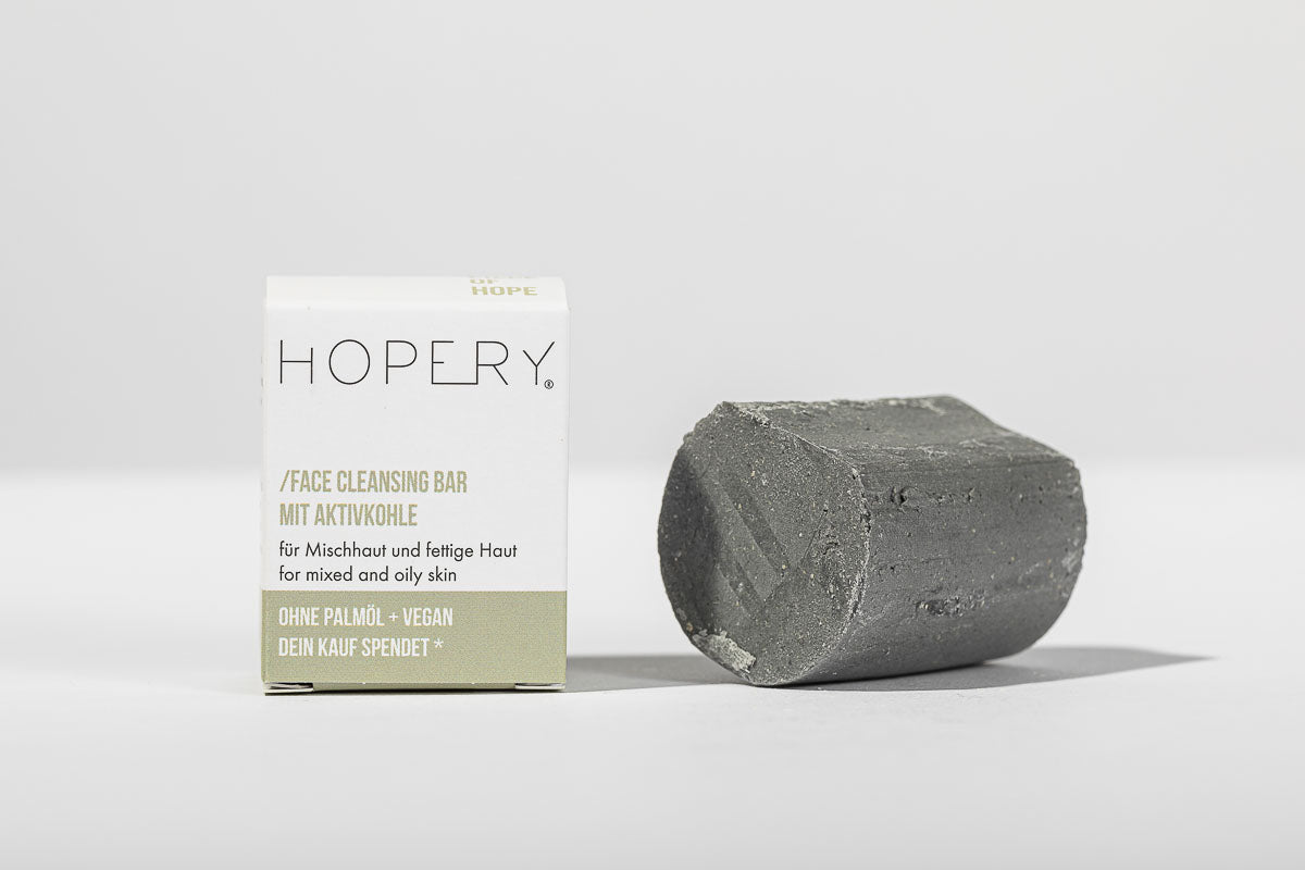 HOPERY - Face cleansing bar Aktivkohle für Mischhaut & fettige Haut 65g - WERTE FREUNDE
