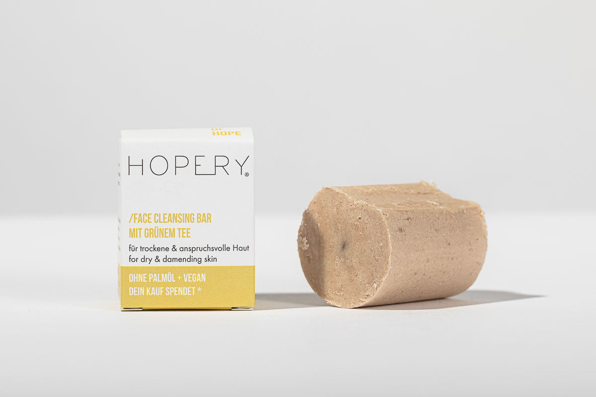 HOPERY - Face cleansing bar Grüner Tee für trockene Haut 65g - WERTE FREUNDE